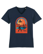 Retro Bigfoot, Alien And Loch Ness Monster Tricou mânecă scurtă guler V Bărbat Presenter