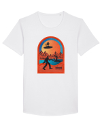 Retro Bigfoot, Alien And Loch Ness Monster Tricou mânecă scurtă guler larg Bărbat Skater