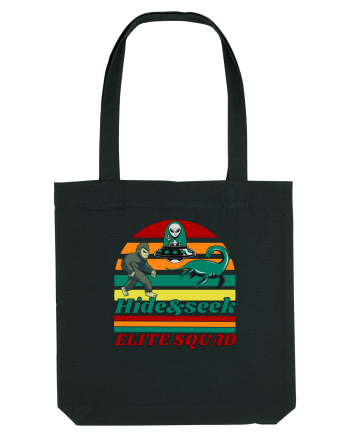 Retro Bigfoot, Alien And Loch Ness Monster Black