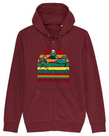 Retro Bigfoot, Alien And Loch Ness Monster Burgundy
