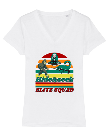 Retro Bigfoot, Alien And Loch Ness Monster White