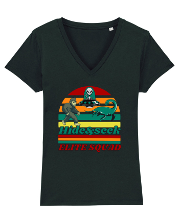 Retro Bigfoot, Alien And Loch Ness Monster Black