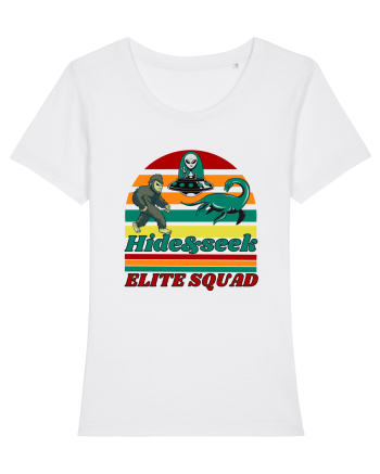 Retro Bigfoot, Alien And Loch Ness Monster White