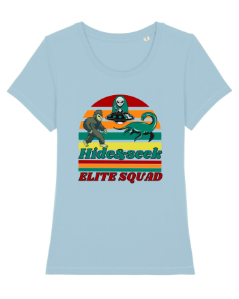 Retro Bigfoot, Alien And Loch Ness Monster Sky Blue