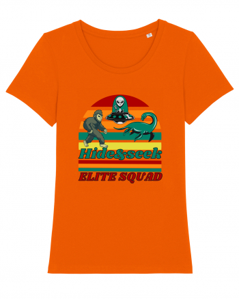 Retro Bigfoot, Alien And Loch Ness Monster Bright Orange