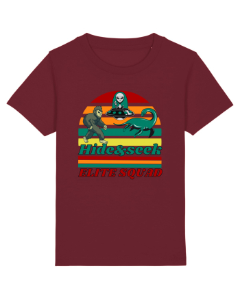 Retro Bigfoot, Alien And Loch Ness Monster Burgundy