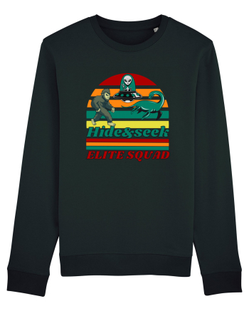 Retro Bigfoot, Alien And Loch Ness Monster Black