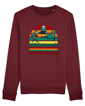 Retro Bigfoot, Alien And Loch Ness Monster Burgundy