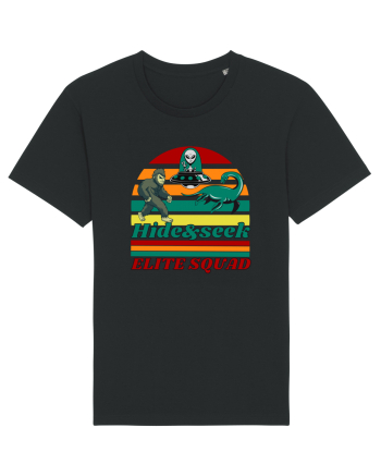 Retro Bigfoot, Alien And Loch Ness Monster Black
