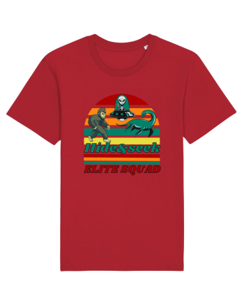 Retro Bigfoot, Alien And Loch Ness Monster Red