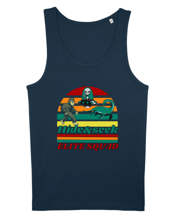 Retro Bigfoot, Alien And Loch Ness Monster Navy