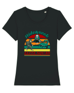 Retro Bigfoot, Alien And Loch Ness Monster Tricou mânecă scurtă guler larg fitted Damă Expresser