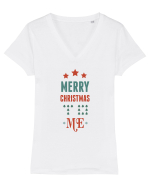 Merry Christmas to Me Tricou mânecă scurtă guler V Damă Evoker