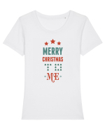Merry Christmas to Me Tricou mânecă scurtă guler larg fitted Damă Expresser