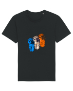 Trei căței cu figuri Tricou mânecă scurtă Unisex Rocker