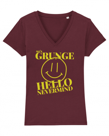 Hello Nevermind 90'S Grunge Burgundy