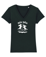White buds Tricou mânecă scurtă guler V Damă Evoker