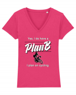 CYCLING Tricou mânecă scurtă guler V Damă Evoker