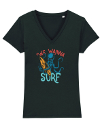 We wanna surf Tricou mânecă scurtă guler V Damă Evoker