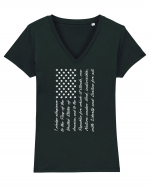 USA FLAG Tricou mânecă scurtă guler V Damă Evoker