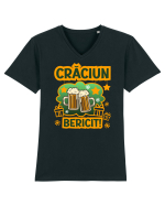 Craciun bericit! Tricou mânecă scurtă guler V Bărbat Presenter