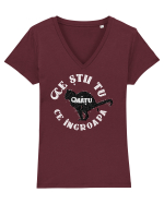 Ce știi tu ce îngroapă mâțu... Tricou mânecă scurtă guler V Damă Evoker