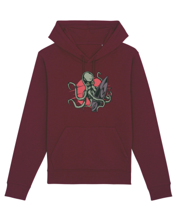Surfing Octopus Burgundy