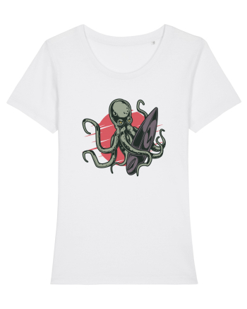 Surfing Octopus White