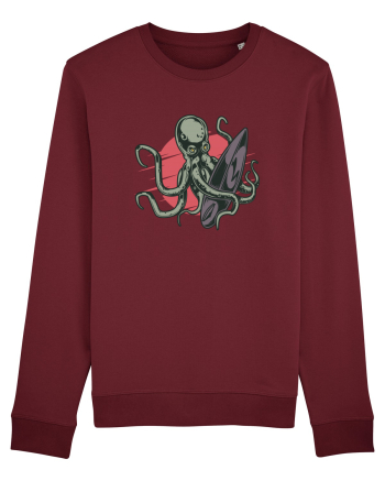 Surfing Octopus Burgundy