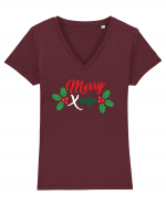 Merry X wife Tricou mânecă scurtă guler V Damă Evoker