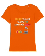 SCIENCE TEACHER Tricou mânecă scurtă guler larg fitted Damă Expresser