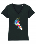 Just Snowboard  Tricou mânecă scurtă guler V Damă Evoker