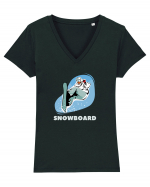 Snowboard  Tricou mânecă scurtă guler V Damă Evoker