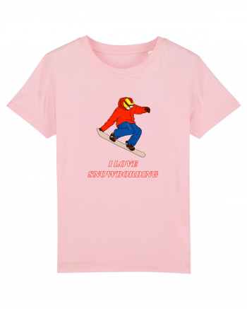 I Love Snowboarding Cotton Pink