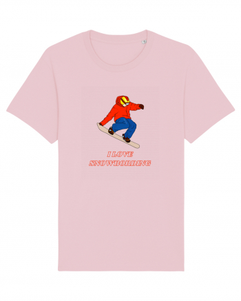 I Love Snowboarding Cotton Pink