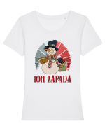 Ion Zăpadă - Haioase de Crăciun Tricou mânecă scurtă guler larg fitted Damă Expresser