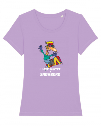 I Love Winter & Snowboard Lavender Dawn