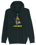 I Love Winter & Having Fun Snowboarding  Hanorac cu fermoar Unisex Connector