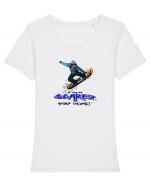 If You're Scared Stay Home! Snowboard Lifestyle Tricou mânecă scurtă guler larg fitted Damă Expresser