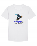 If You're Scared Stay Home! Snowboard Lifestyle Tricou mânecă scurtă guler larg Bărbat Skater