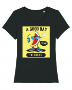 A Good Day To Fresh Tricou mânecă scurtă guler larg fitted Damă Expresser