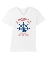 A Smooth Sea Never Made A Skillful Sailor Tricou mânecă scurtă guler V Bărbat Presenter