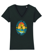 Paradise Beach Surfing Tricou mânecă scurtă guler V Damă Evoker