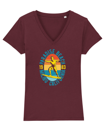 Paradise Beach Surfing Burgundy