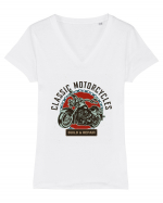 Classic Motorcycles Tricou mânecă scurtă guler V Damă Evoker