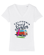 California Best Surfer Tricou mânecă scurtă guler V Damă Evoker