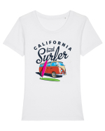 California Best Surfer Tricou mânecă scurtă guler larg fitted Damă Expresser