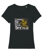 I Wanna Be Your Doctor Tricou mânecă scurtă guler larg fitted Damă Expresser