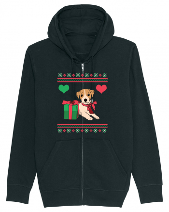 În stil ugly sweater - Cadou cu catel dragut Black