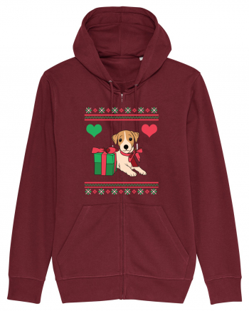 În stil ugly sweater - Cadou cu catel dragut Burgundy